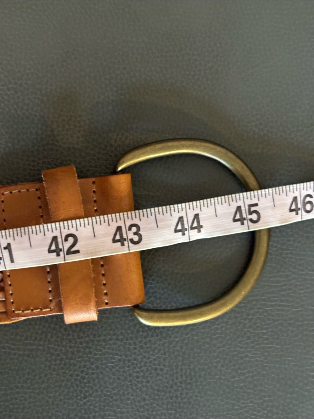 Banana Republic Woven Braided Leather Belt Tan Brass-tone Buckle - Picture 9 of 9